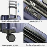 KROSER Hardside Expandable Carry On Luggage with Spinner Wheels & Built-in TSA Lock, Durable Suitcase Rolling Luggage with USB Port, Carry-On 20-Inch, Navy Blue