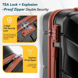 Hoteel Luggage Sets 3 Piece, 4-Year Warranty, Durable Suitcase Set with Spinner Wheels, ABS Hard Shell Lightweight Luggage with TSA Lock, Large Checked Travel Suitcases, Black(20/24/28)
