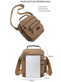 SUNSOMEN Mens bag Canvas Shoulder Bag Small Messenger Crossbody Work Bag Vintage Multi-function (D.Blue)