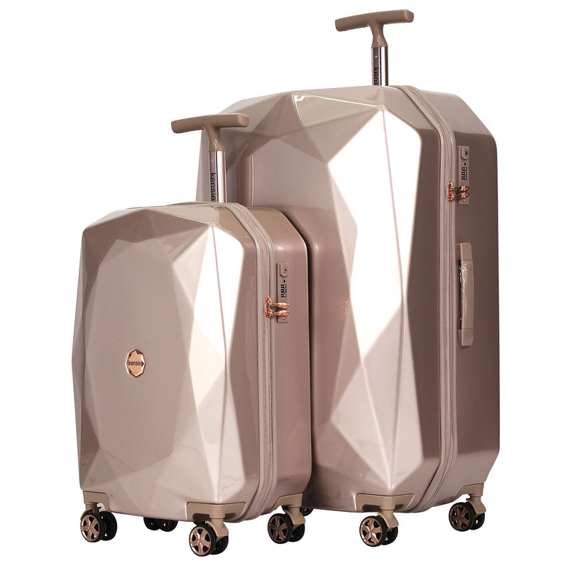 kensie Women's Gemstone Luggage Set, Rose Gold, 2 Piece Set (28"/20")