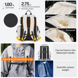 mixi Travel Backpack for Women Men, 18 Inch Carry On Laptop Backpack Flight Approved fits 16'' Laptop, Lightweight Waterproof Hiking Backpack Travel Outdoor Business Casual Daypack, Light Gray