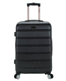 Rockland Melbourne Hardside Expandable Spinner Wheel Luggage, Black, Checked-Medium 24-Inch