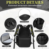 Camera Backpack, Hardshell DSLR Photography Camera Bag with Rain Cover, Waterproof Hard Shell Camera Case with Tripod Holder & 15.6" Laptop Compartment Compatible with Canon/Nikon/Sony/DJI Mavic Drone