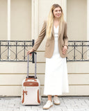 Underseat Carry On Luggage with 2 Wheels, Airline Approved Personal Item Suitcase with Multiple Compartments, Lightweight Softside Under Seat Carry-on Suitcases for Women Travel Business, Beige