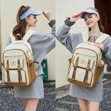 Backpack for Teen Girls Laptop Backpacks 15.6 Inch School Bag for Students Women College Bookbag Travel Daypack (Beige Khaki)