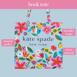 kate spade new york Cute Canvas Tote Bag for Women, Canvas Beach Bag, Book Tote with Pocket for Mother's Day, Safari Floral