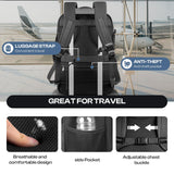 Sirmaeed Carry on Backpack for 1-10 Days Trips, Extra Large 40L-50L Travel Backpack TSA Approved, Expandable Laptop Bagpack, Water Resistant Bag Compatible with 17.3 inch Laptops, Black