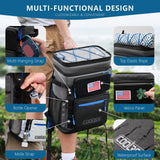 COOLREX Large Backpack Cooler 36 Can Cooler Backpack with 2 Insulated Compartments Leak Proof Waterproof Travel Backpack, Camping Beach Picnic Lunch Thermal Bag for Women and Men (Gray)