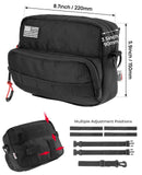 KEMIMOTO Motorcycle Bag, Handlebar Tool Bag Storage Accessory Saddlebag Universal for Front Fork Handle Bar Sissy Bar Compatible with Cruiser Softail Dyna Sportsters