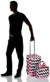 Rockland Fashion Softside Upright Luggage Set, Expandable, Pink Chevron, 2-Piece (14/19)