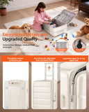 ISLAND ELEPHANT 21IN Carry On Luggage Airline Approved - Top Opening Aluminum Frame Hardside 100% PC Suitcase -with TSA Lock,Cup Holder,USB Charge,Side Pothook, 360°Spinner Wheels-White