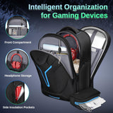 MATEIN 18 inch Gaming Backpack with Thick Padded Laptop Compartment, Anti Theft Extra Large Laptop Backpack with Rain Cover, Waterproof Travel Bag with Tech Organizer for Gaming Accessories