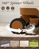 TAKUMI Luggage Sets 5 Piece Lightweight Carry On luggage with Duffel Bag ABS+PC Hardshell Suitcases with YKK zippers Double Spinner Wheels Travel Luggage with TSA Lock(WHITE BROWN, 5 PIECE SET)