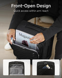 LUGGEX Carry On Luggage with Spinner Wheels - Stylish Lightweight UnderSeat Luggage - Soft Sided Small Suitcase with Front Open Design for Travel, Business (Black, 15 Inch)