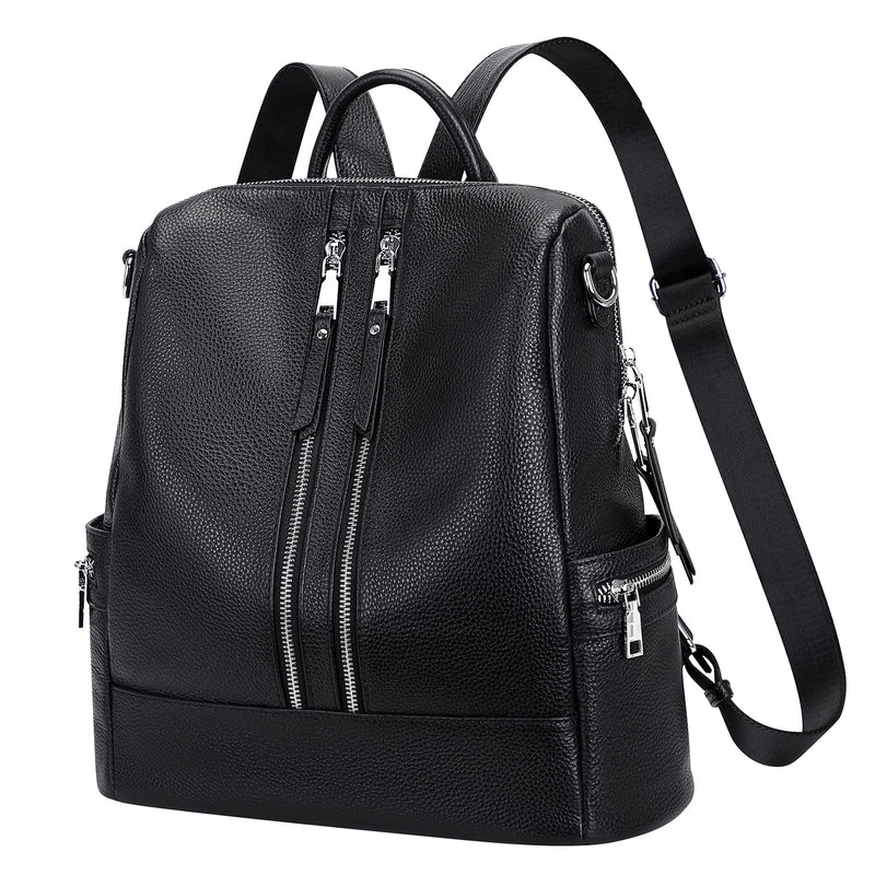 ALTOSY Genuine Leather Backpack Purse for Women Convertible Shoulder Bag Crossbody Bag Elegant Casual Daypacks (S77 Black)