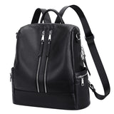 ALTOSY Genuine Leather Backpack Purse for Women Convertible Shoulder Bag Crossbody Bag Elegant Casual Daypacks (S77 Black)