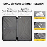 LEVEL8 Trunk Luggages, Large Suitcase 28 Inch Luggage with Spinner Wheels, Luminous Textured Checked Lightweight Hard Shell with Tsa Lock, Black