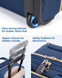 BAGSMART Underseat Carry On Luggage Airline approved,16-inch Small Underseater Softside Travel Suitcase with Wheels Lightweight Overnight Rolling Carry-on Luggage for Women Men Weekender,Dark Blue