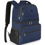 MATEIN Cooler Backpack Insulated Waterproof, 26 Cans Leak-Proof Lunch Backpack Cooler for Men Women, Double Layer Lightweight Soft Cooler Bag Portable Lunchbox Backpack for Beach Travel Picnic, Blue