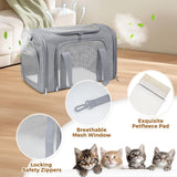 FOORLON Cat Carrier Soft for Pets Up to 25 Lbs, Cat Travel Bag Soft-Sided with Padded Shoulder Strap, Pet Dog Carriers for Small Dogs Travel Puppy Carry Airline Approved, Grey