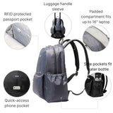 Baggallini Essential Laptop Backpack - 16x12 Inch Travel Backpack with 16" Laptop Sleeve - Lightweight Luggage Backpack