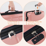 Sweetcrispy Carry on Luggage, Hard Shell ABS Suitcase with Double Spinner Wheels, Lightweight Expandable Rolling Suit Case with TSA Lock, 20 Inch Pale Pink