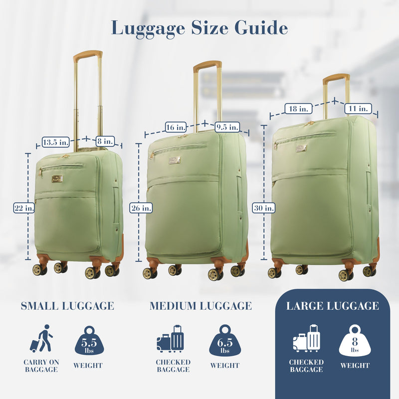 Tommy Bahama 30 Inch Rolling Luggage, Soft Sided Suitcase with Spinner Wheels, Sage
