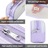KALIDI Grid Mesh Pencil Case Large Capacity Pencil Case Big Pencil Pouch With Zipper Simple Stationery Bag Aesthetic Pen Bag for School Teen Girl Boy Multi-Purpose bag for office Men Women (Purple)