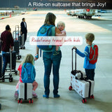 Cegali Itsy Rider 20" Ride-on Suitcase for Kids with Double Spinner Red Wheels (Blue Flyer)