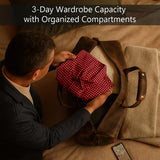 Leather Duffle Bag for Men - Full Grain Leather Travel Bag - TSA Approved Carry On Weekender Overnight Duffel Bag (20 inch)