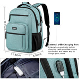 LIBENED School Backpack for Teens Girls and Boys, Lightweight and Sturdy Bookbag for College with USB Charging Port, 15.6 inch Water-Resistant Back pack with Laptop Sleeve, Teal