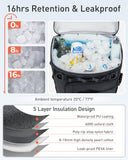 TOURIT 38 Cans Backpack Cooler: Leak Proof Waterproof 2 Insulated Compartments Soft Cooler Bag Beach Travel Camping Picnic Black