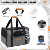 SMOUATOU Cat Carrier, Dog Carrier, Cat Bag Carrier, Cat Travel Carrier, Soft-Sided and Scratch-Proof mesh Cat Bag Pet Carriers, Travel Puppy Carry, Pet Home (Grey)