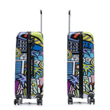 InUSA Cities Print Luggage with Spinner Wheels | Durable Lightweight Hardside Suitcase | Travel Bag with Handle and Trolley | (20in, 24in, 28in) 3 Piece Set