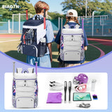 Softball Bag for Girls White, Large Baseball Bat Bag with Shoe Compartment for Youth Adult Women Catchers, T Ball Must Haves Equipment Backpack for Basketball Soccer Sports Gift (White+Camouflage)
