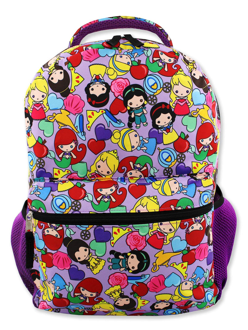 Disney Princess Emoji Girl's 16 Inch School Backpack Bag (One Size, Purple)