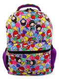 Disney Princess Emoji Girl's 16 Inch School Backpack Bag (One Size, Purple)