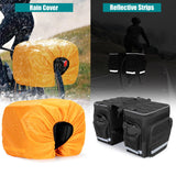 Marscamd 50L Bike Panniers with a Rain Cover, Bike Saddle Bag with Expandable Compartment and Multiple Pockets, Black