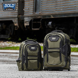 Travelpro Bold Softside 2-Piece Set — Expandable 2-Wheel Upright Carry-On Luggage with Backpack, Olive/Black