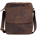 Leather crossbody bag messenger satchel tablet bag 11 inch for men and women