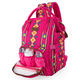 Wrangler Aztec Backpack Organized Daypack Travel Baby Bag with Stroller Strap and Side Bottle Pockets WG2204-9110HPK