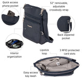 Baggallini Modern Pocket Crossbody Bag for Women, 8.5"x8.5" Handbag Purse with RFID, Lightweight Water-Resistant