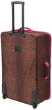 Rockland Vara Softside 3-Piece Upright Luggage Set, Pink Leopard, 3-Piece Set (20 inch/28 inch/22 inch duffel)