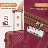 Rosamo 3 piece Luggage Set Expandable Suitcase 22x14x9 Airline Approved Carry on, ABS Hard Case Suitcases with Spinner Wheels, TSA Lock, (Red, 3 Piece Sets(20/BP/TB))