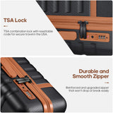 UKEIN Luggage Sets 3 Piece, Carry On Luggage 20In With Spinner Wheels,PC Hardside Suitcase Set with TSA Lock,Durable Carry On Suitcase With Travel Backpack for Men (Black, 3 piece set (20inch))