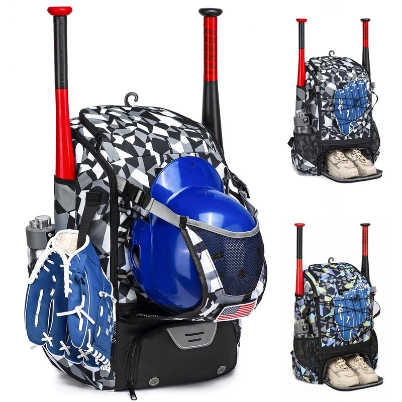 GOTECH Softball Bag for Youth & Adults, Baseball Bag with Fence Hook, Lightweight Bat Backpack with Shoe Compartment, Large Main Compartment for Helmet