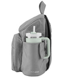 Skip Hop Diaper Bag Backpack with Portable Changing Pad Adjustable Pocket for 30 oz. Tumblers 9 Total Pockets Insulated Packing Cubes Luggage Sleeve & Stroller Straps Fits a 14” Laptop Forma Next Grey