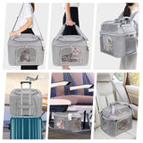Bejibear Large Cat Carrier for 2 Cats, Soft Side Pet Carrier for Cats Small Dog, Collapsible Travel Dog Carrier Bag TSA Airline Approved Dog Carrier Backpack,Grey