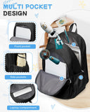Black Backpack for School, High School Bookbag Back Pack for Teens Girls Boys, Lightweight College Backpack Bookbag for Women Men, Simple Casual Daypack Backpack Mochilas Escolares para Adolescentes