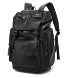 Baosha BP-16 PU Leather Casual Backpack 15.6inch Laptop Backpack Travel Backpack Hiking Comping Backpack Daypack Black